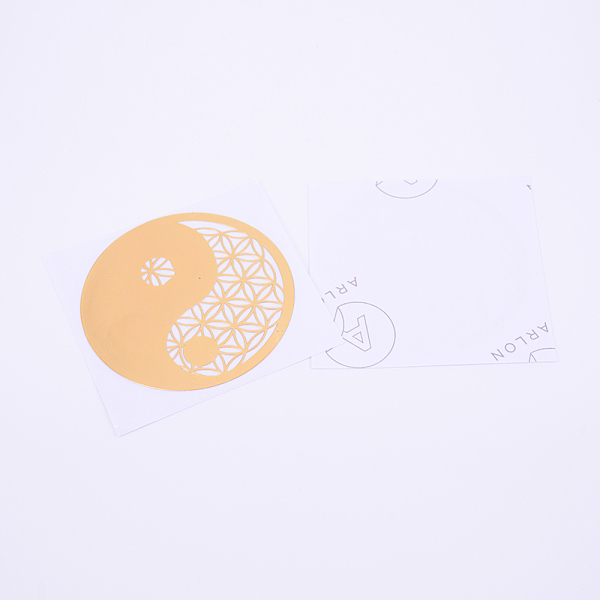 

PandaHall Self Adhesive Brass Stickers, Scrapbooking Stickers, for Epoxy Resin Crafts, Golden, Yin Yang Pattern, 69x0.1mm Metal