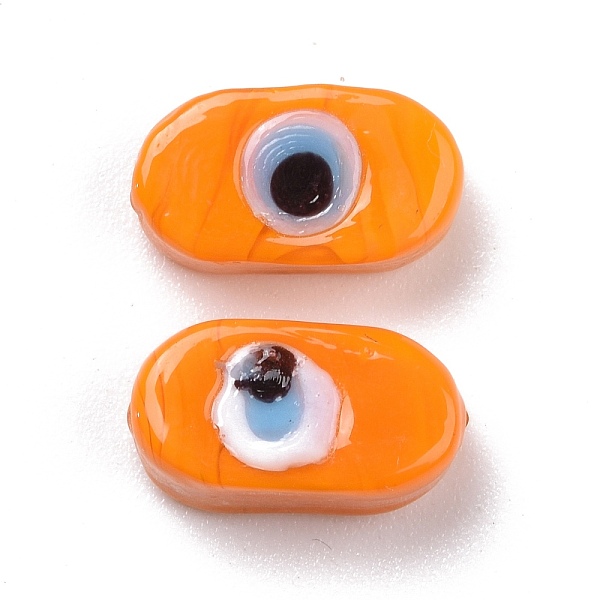 

PandaHall Normal Lampwork Beads, Oval, Orange, 13.5~14x7.5x5.5mm, Hole: 1mm Lampwork Oval Orange
