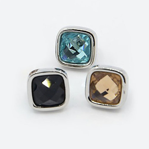 

PandaHall 304 Stainless Steel Square Slide Charms, with Glass Cabochons, Mixed Color, 9x9x11mm, Hole: 4mm 304 Stainless Steel Square..., Multicolor