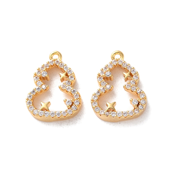 Brass Micro Pave Clear Cubic Zirconia Pendants
