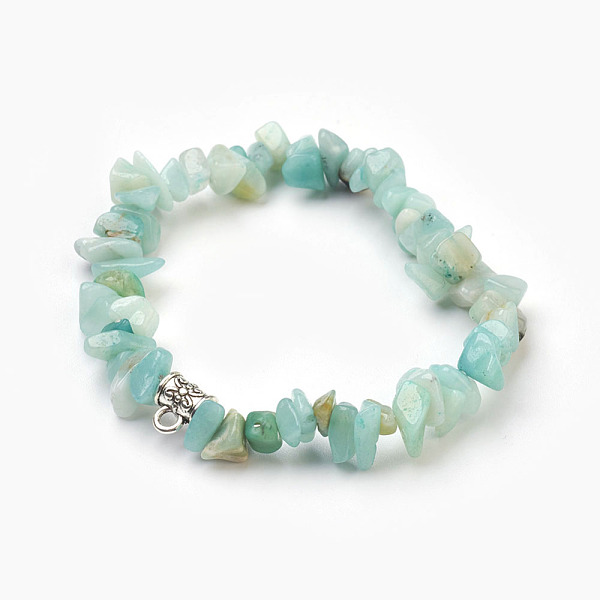 

PandaHall Natural Amazonite Beads Stretch Bracelets, with Alloy Findings, Chip, 1-3/4 inch(4.5cm) Amazonite