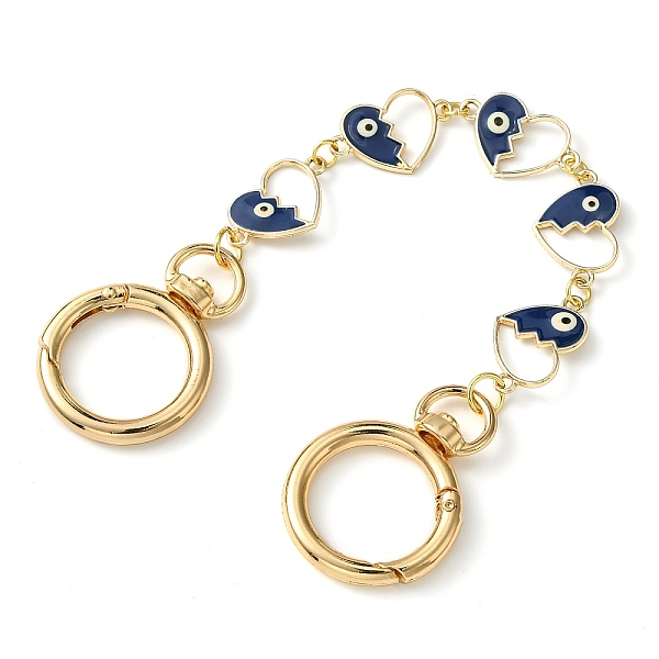 

PandaHall Alloy Evil Eye Enamel Link Bag Extender Chains, with Golden Plated Swivel Clasps, Blue, Heart, 20.2cm Alloy+Enamel Heart Blue