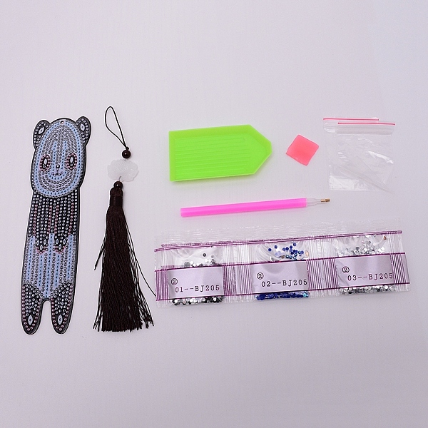 

PandaHall DIY Bookmark Diamond Painting Kits For Kids, with Diamond Painting Stickers, Rhinestones, Diamond Sticky Pen, Tray Plate and Glue..., Multicolor