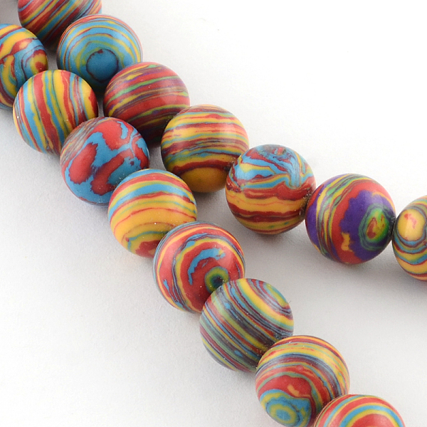 

PandaHall Dyed Synthetical Gemstone Round Bead Strands, Colorful, 6mm, Hole: 1mm, about 66pcs/strand, 15.35 inch Synthetic Gemstone Round
