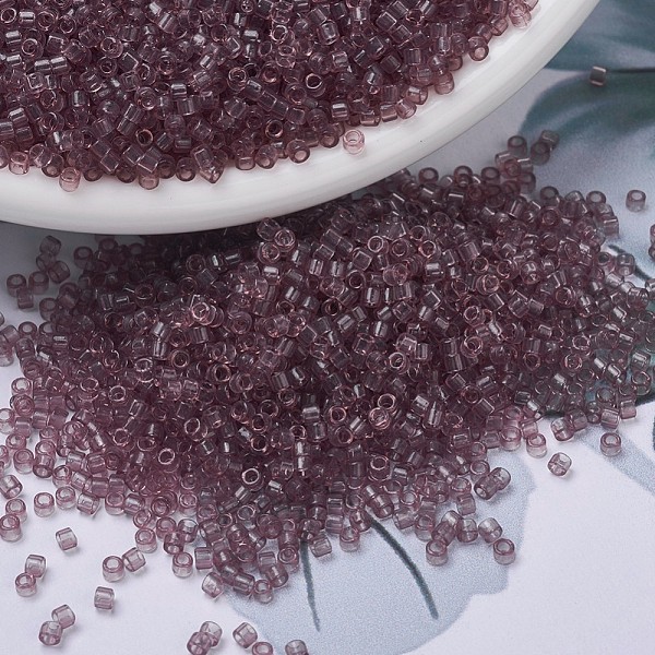 

PandaHall MIYUKI Delica Beads, Cylinder, Japanese Seed Beads, 11/0, (DB0711) Transparent Smoky Amethyst, 1.3x1.6mm, Hole: 0.8mm, about..., Purple
