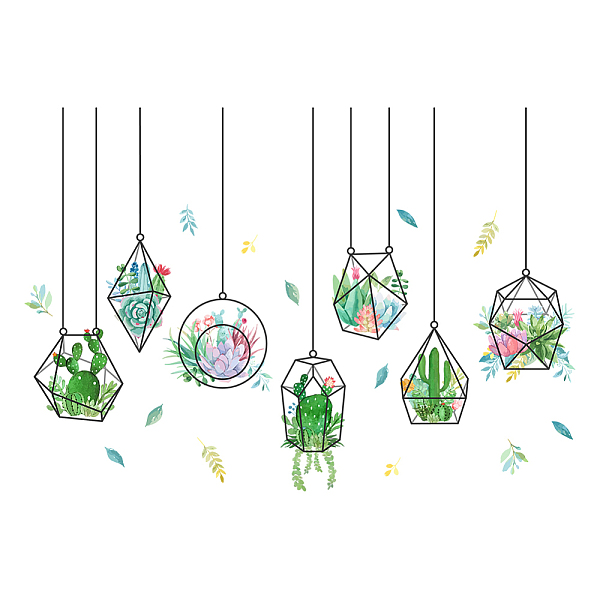 

PandaHall PVC Wall Stickers, Wall Decoration, Cactus Pattern, 390x900mm, 2 sheets/set PVC Cactus