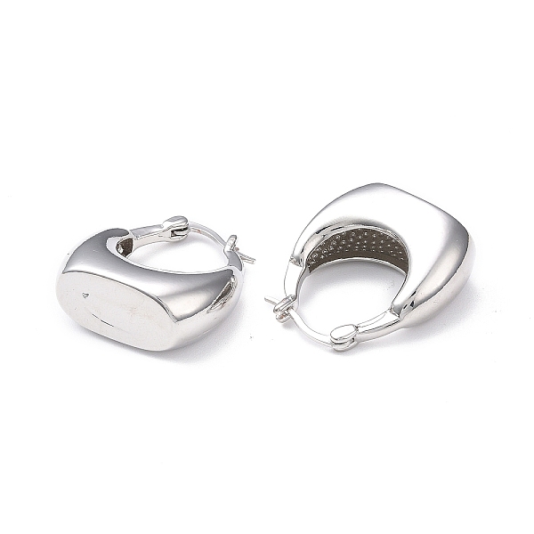 Rack Plating Brass Handbag Shape Hoop Earrings For Women