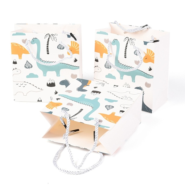 

PandaHall Cartoon Paper Bags, Rectangle, for Jewelry Storage, Dinosaur Pattern, 15x14x0.45cm Paper Dinosaur
