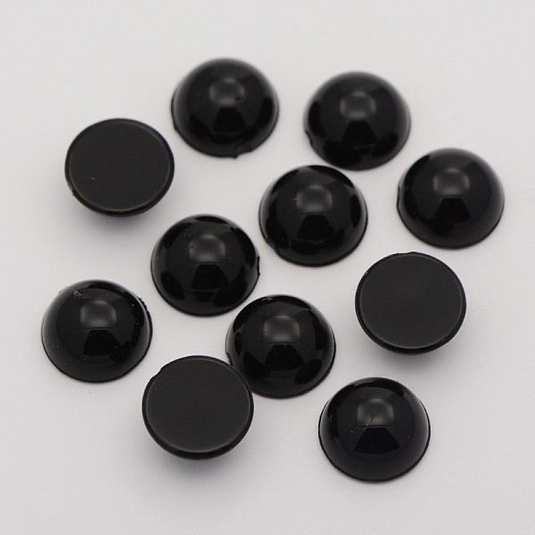 

PandaHall Half Round Acrylic Cabochons, Black, 18x6.5mm, about 200pcs/bag Acrylic Half Round Black