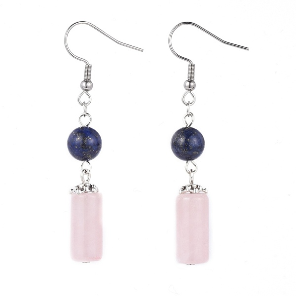 

PandaHall Dangle Earrings, with Natural & Synthetic Gemstone Beads, Alloy Bead Caps and 316 Surgical Stainless Steel Earring Hooks, Column...