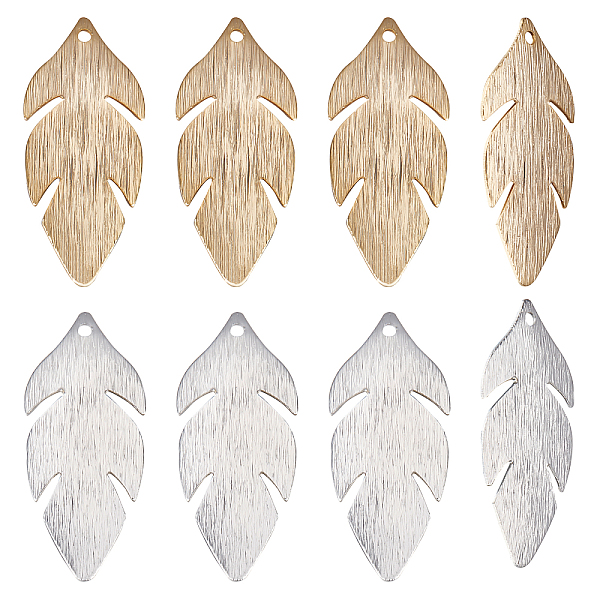

PandaHall Beebeecraft 1 Box 40Pcs 2 Colors Leaf Pendant Charms 18K Golden & Platinum Plated Charms for DIY Jewelry Bracelet Necklace Earring...