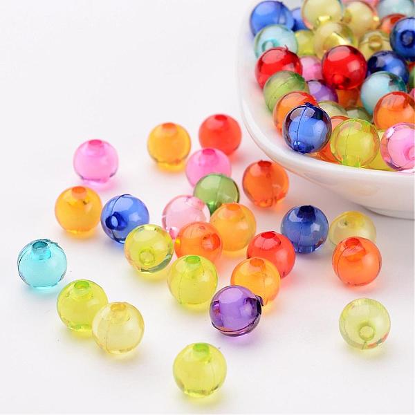 

PandaHall Transparent Acrylic Beads, Bead in Bead, Round, Mixed Color, 8mm, Hole: 2mm Acrylic Round Multicolor