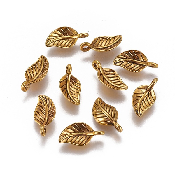 

PandaHall Tibetan Style Alloy Pendants, Leaf, Cadmium Free & Nickel Free & Lead Free, Antique Golden, 14x7x2.5mm, Hole: 1.5mm Alloy Leaf
