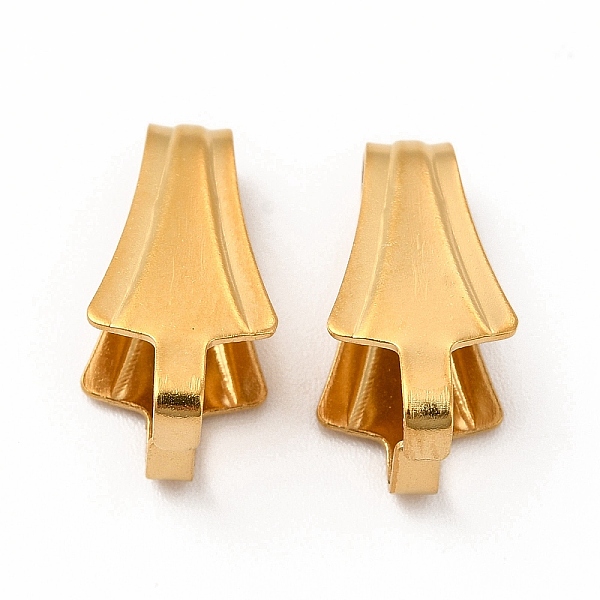

PandaHall 304 Stainless Steel Snap on Bails, Real 18K Gold Plated, 17x8mm 304 Stainless Steel