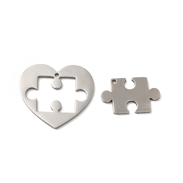 

PandaHall 304 Stainless Steel Split Pendants, Heart and Puzzle Charm, Stainless Steel Color, 25x28x1.5mm, Hole: 1.5mm 304 Stainless Steel...