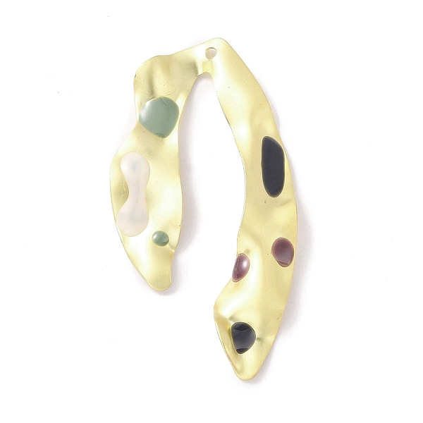 

PandaHall Brass Enamel Pendants, for Earring Accesssories, Nuggets Electroplate, Golden, 49x25x3.5mm, Hole: 1.6mm Brass Nuggets