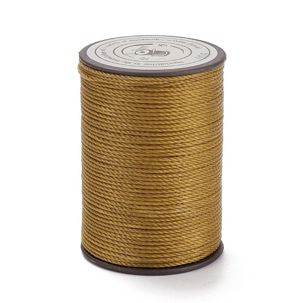 

PandaHall Round Waxed Polyester Thread String, Micro Macrame Cord, Twisted Cord, for Leather Sewing Stitching, Goldenrod, 0.8mm, about 54.68..., Gold