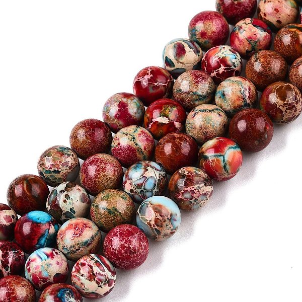 Brins de perles de jaspe impérial naturel