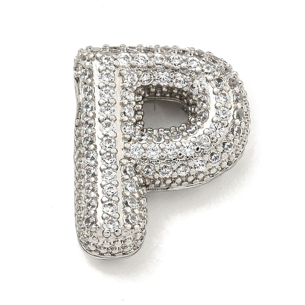 

PandaHall Platinum Plated Brass Micro Pave Cubic Zirconia Pendants, Letter Charms, Letter P, 17x21x6.5mm, Hole: 3.5x2mm Brass+Cubic Zirconia..., Clear