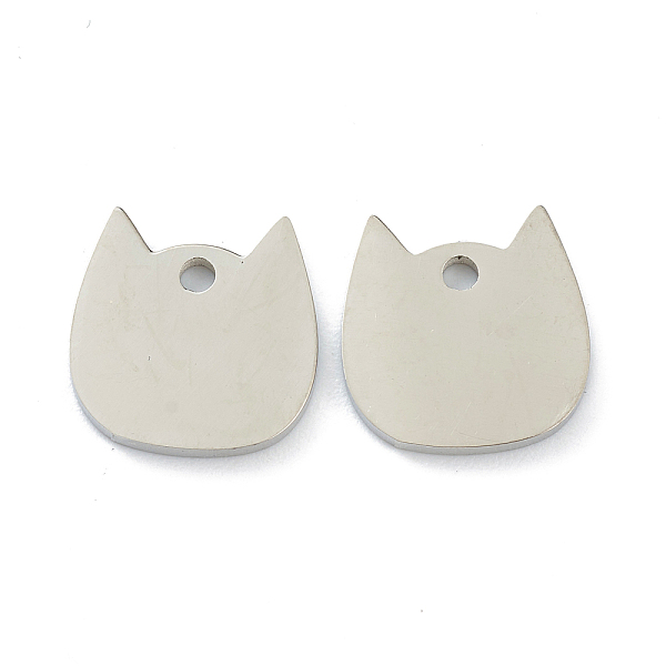 

PandaHall 304 Stainless Steel Laser Cut Pendants, Stamping Blank Tag, Cat Head, Stainless Steel Color, 11.5x11.5x1.5mm, Hole: 1.6mm 304...