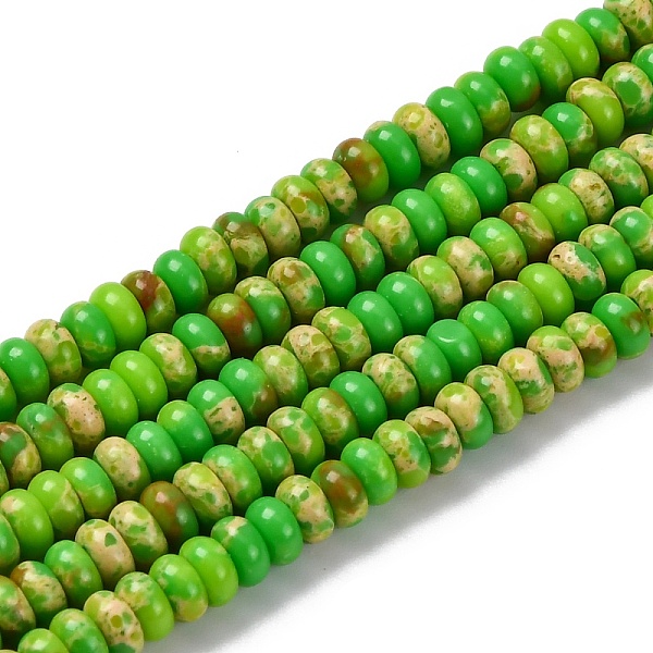 Brins de perles teintes en jaspe impérial synthétique