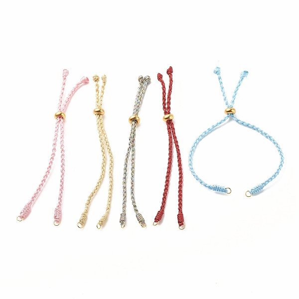 

PandaHall Polyester Thread Braided Cord Bracelet, with Ion Plating(IP) 202 Stainless Steel Beads, for Slider Bracelets Making, Mixed Color..., Multicolor