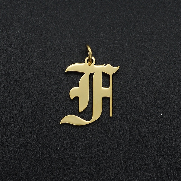 

PandaHall 201 Stainless Steel Pendants, with Jump Ring, Old English, Letter, Laser Cut, Golden, Letter.F, 16.5x14x1mm, Hole: 3mm 201...