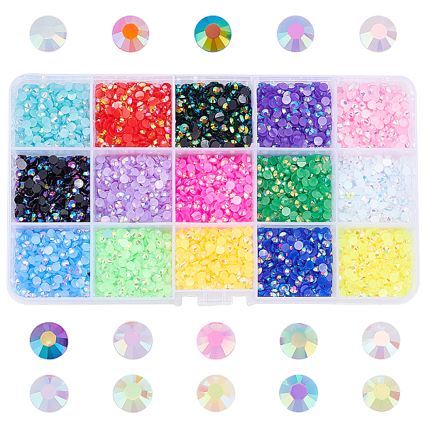 Cabochons in flacher runder Form aus Harz-image-MRMJ-WH0074-28-de