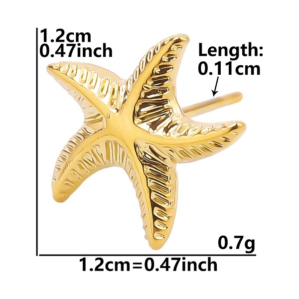 

PandaHall Vintage Stainless Steel Starfish Studs Earrings for Women, Fashionable and Elegant Ear Studs Stainless Steel Starfish