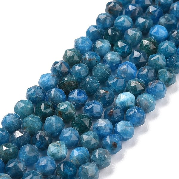 

PandaHall Natural Apatite Beads Strands, Star Cut Round Beads, Faceted, 7~8x8mm, Hole: 0.9mm, about 49pcs/strand, 14.92 inch(37.9cm)~15.75...