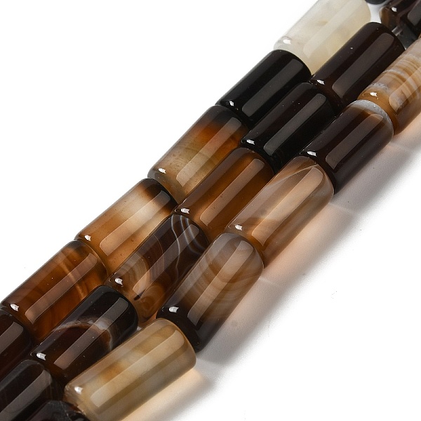 

PandaHall Natural Agate Beads Strands, Dyed & Heated, Column, Coconut Brown, 8~8.5x14.5~16mm, Hole: 1.6mm, about 12pcs/strand, 7.20~7.48''...