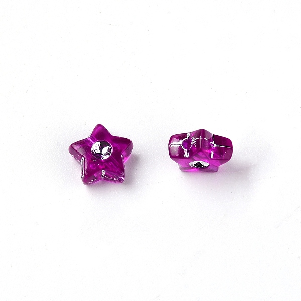 

PandaHall Transparent Acrylic Beads, with Rhinestone, Star, Purple, 9x9x4mm, Hole: 1.4mm, 500g/bag Acrylic Star Purple