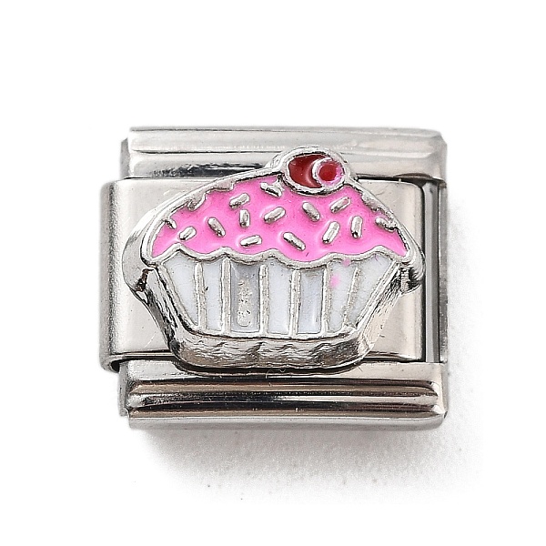 

PandaHall Cupcake 304 Stainless Steel Enamel Coffee Connector Charms, DIY Handmade Module Bracelet Accessories, Stainless Steel Color, Pearl...