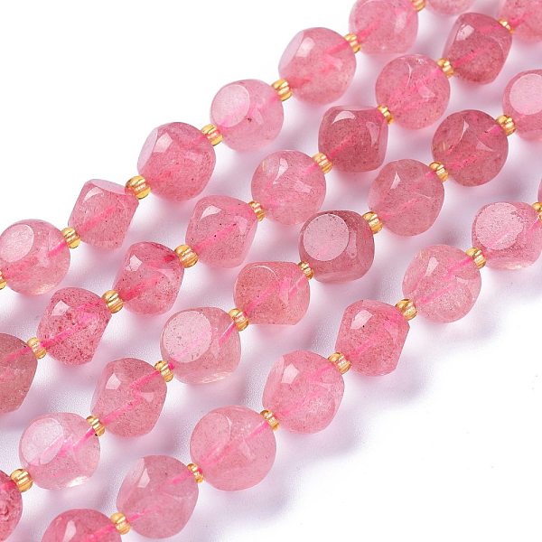 

PandaHall Natural Strawberry Quartz Beads Strands, with Seed Beads, Six Sided Celestial Dice, 10~10.5x10~10.5mm, Hole: 1mm, about...