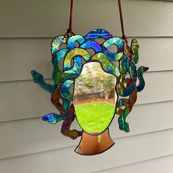 

PandaHall Acrylic Mirror Hanging Ornament, for Home Window Wall Home Decoration, Colorful, 250x240x3mm Acrylic Snake