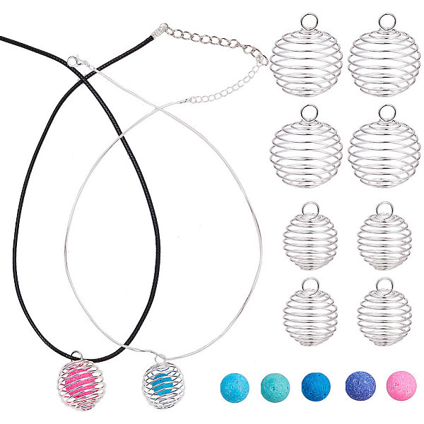 

PandaHall SUNNYCLUE DIY Necklace Making, with Iron Wire Pendants, Natural Lava Rock Beads, Waxed Cotton Cord and Brass Snake Chains, Mixed..., Multicolor
