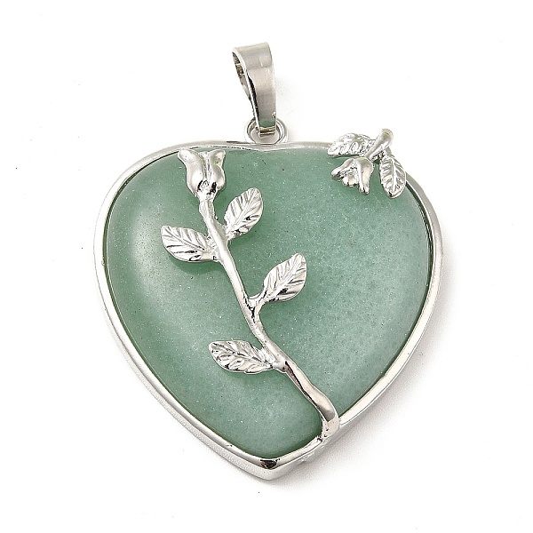 

PandaHall Heart Natural Green Aventurine Pendants, with Platinum Plated Brass Pendant Settings, 42~46x31~33mm, Hole: 6mm Green Aventurine...