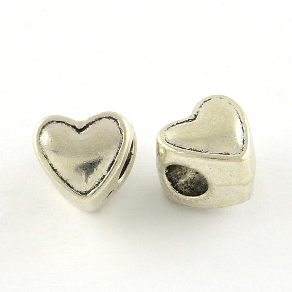 

PandaHall Tibetan Style Alloy European Beads, Heart, Large Hole Beads, Cadmium Free & Lead Free, Antique Silver, 8x9x7.5mm, Hole: 3.5mm...