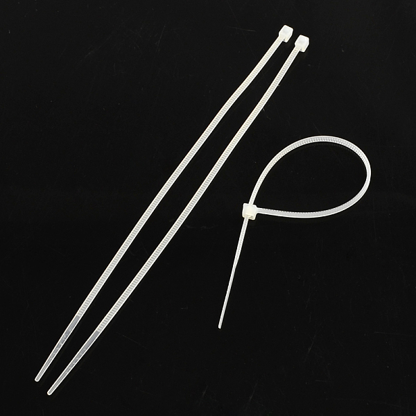 

PandaHall Plastic Cable Ties, Tie Wraps, Zip Ties, White, 100x3mm, about 1000pcs/bag Plastic White