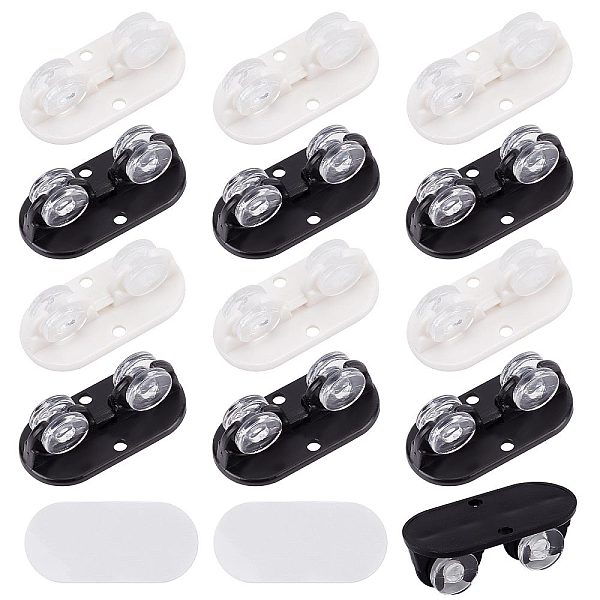 PandaHall GORGECRAFT 16Pcs Self Adhesive Castor Wheels 360 Degree Swivel Black White Mini Casters Wheels Replacement Accessories for Plastic...