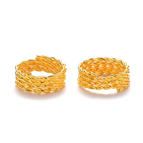 

PandaHall Iron Dreadlocks Beads Hair Decoration, Hair Coil Cuffs, Ring, 4 Loops, Golden, 14x5mm, Hole: 11.5mm Iron