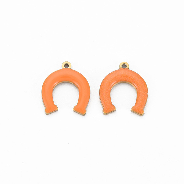 

PandaHall Ion Plating(IP) 316 Surgical Stainless Steel Enamel Charms, Real 14K Gold Plated, Laser Cut, Cadmium Free & Nickel Free & Lead..., Orange