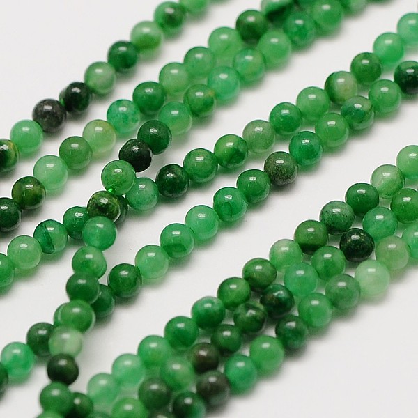 

PandaHall Natural Green Jade Bead Strands, Round, 3mm, Hole: 0.8mm, about 126pcs/strand, 16 inch Green Jade Round