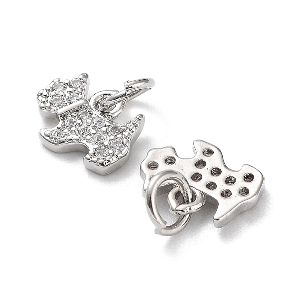

PandaHall Rack Plated Brass Pendants, with Cubic Zirconia, Long-Lasting Plated, Lead Free & Cadmium Free, Dog, Platinum, 7x9x1.8mm, Hole..., Clear