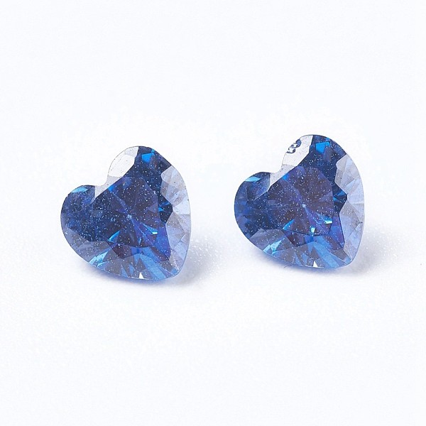 

PandaHall Cubic Zirconia Pointed Back Cabochons, Heart, Faceted, Medium Blue, 5x5x3mm Cubic Zirconia Heart Blue