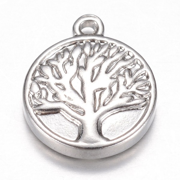 

PandaHall 304 Stainless Steel Pendants, Flat Round, Tree of Life, Stainless Steel Color, 16x13x3mm, Hole: 1mm 304 Stainless Steel Flat Round
