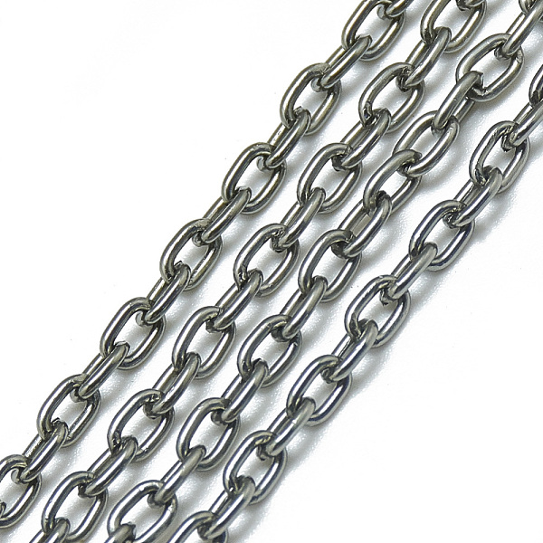

PandaHall Aluminum Cable Chains, Unwelded, Oval, Gunmetal, 4.6x3.1x0.8mm Aluminum
