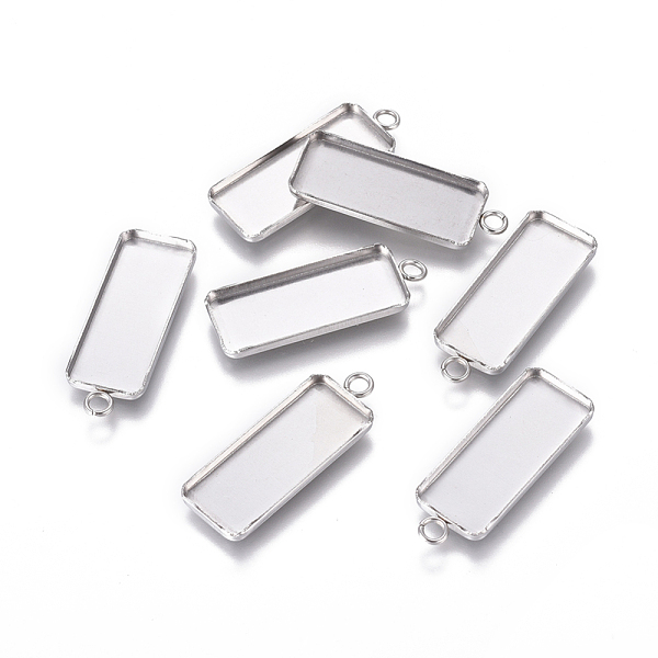 

PandaHall 201 Stainless Steel Pendant Cabochon Settings, Plain Edge Bezel Cups, Rectangle, Stainless Steel Color, Tray: 25x10mm, 30x11x2mm...