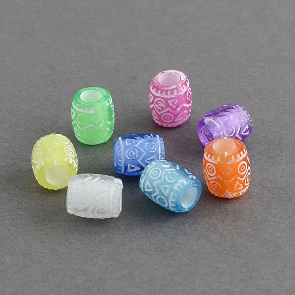 

PandaHall Transparent Acrylic European Beads, Barrel, Large Hole Beads, Mixed Color, 9x8mm, Hole: 4mm, about 1680pcs/500g Acrylic Barrel..., Multicolor