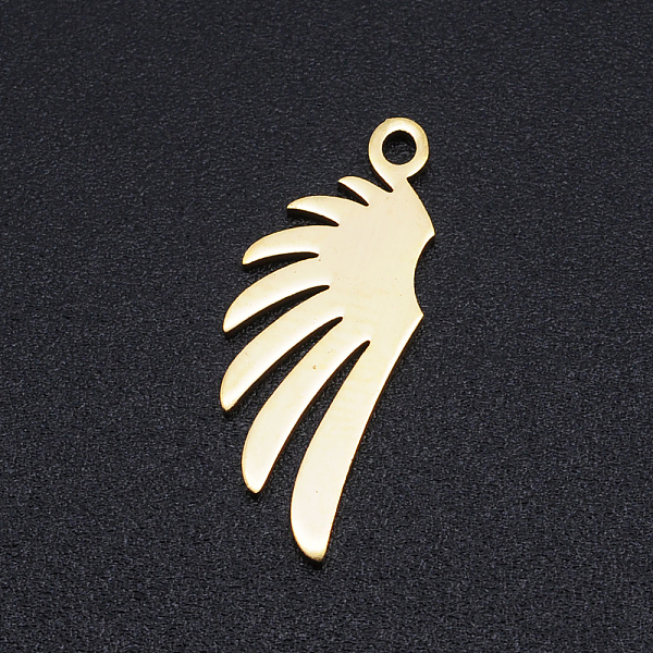 

PandaHall 201 Stainless Steel Pendants, Feather, Golden, 20x8x1mm, Hole: 1.4mm 201 Stainless Steel Feather